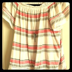 Striped blouse-white w pink stripes